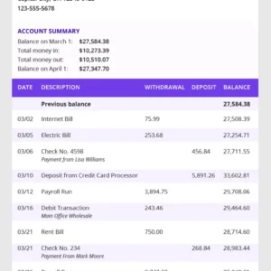 Bank statements unedited