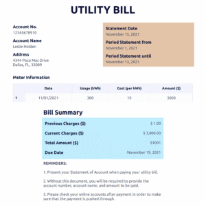 Utility Bill